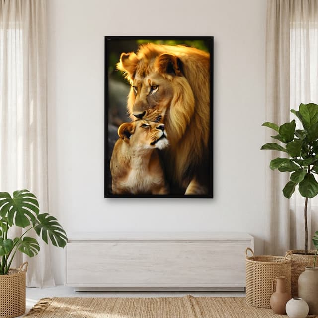 Quadro Decorativo Família Leão