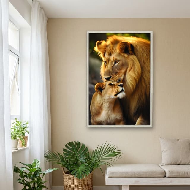 Quadro Decorativo Família Leão