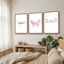 Kit Quadros Decorativos Borboleta E Libélulas