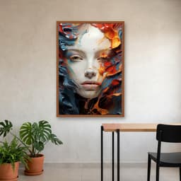 Quadro Decorativo Mulher Com Tinta