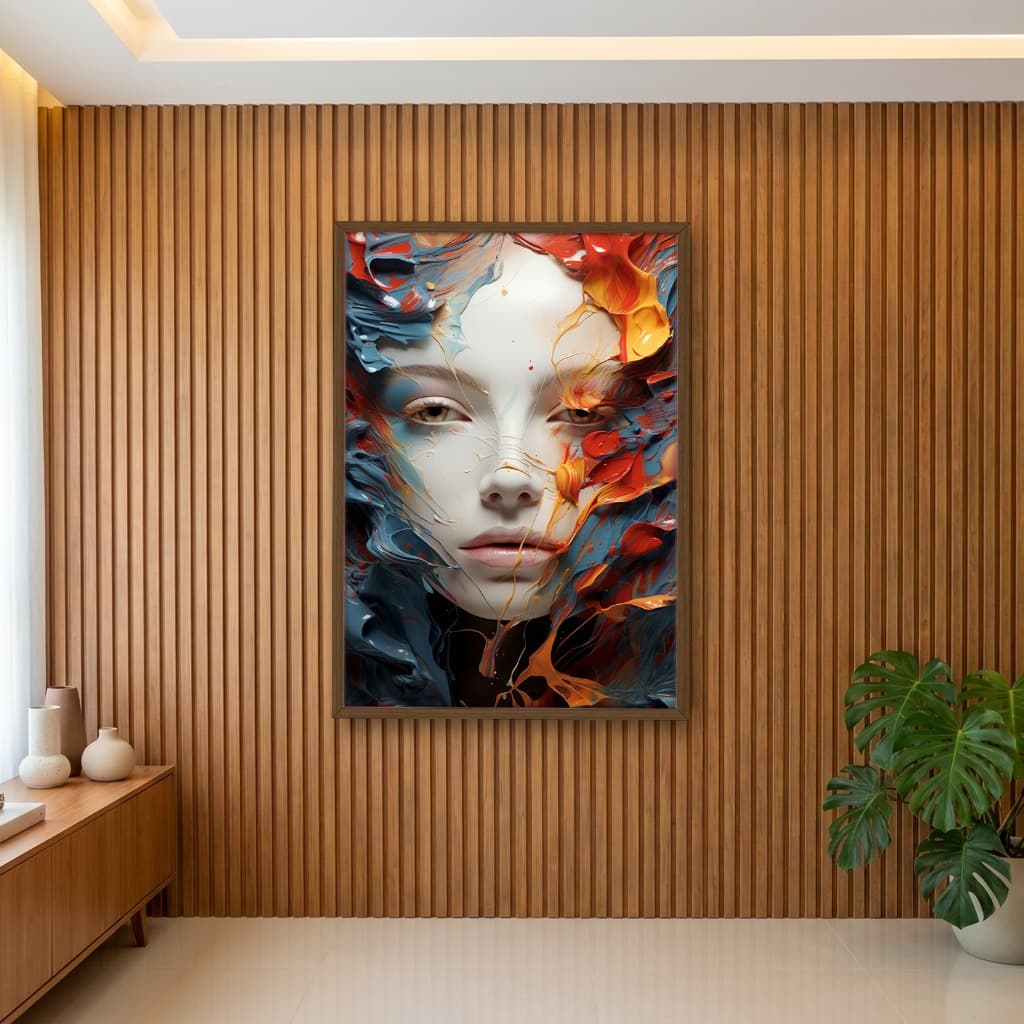 Quadro Decorativo Mulher Com Tinta