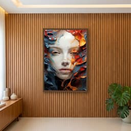 Quadro Decorativo Mulher Com Tinta
