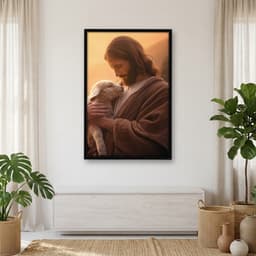 Quadro Decorativo Jesus E Ovelha