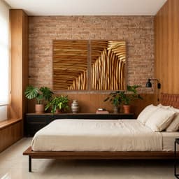 Kit Quadros Decorativos Madeira De Bambu
