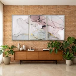 Kit Quadros Decorativos Mármore Rosa