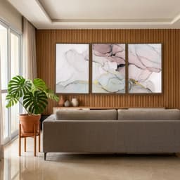 Kit Quadros Decorativos Mármore Rosa
