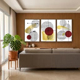 Kit Quadros Decorativos Formas Abstratas