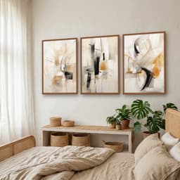 Kit Quadros Decorativos Pintura Minimalista