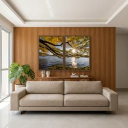 Kit Quadros Decorativos Árvore Amarela