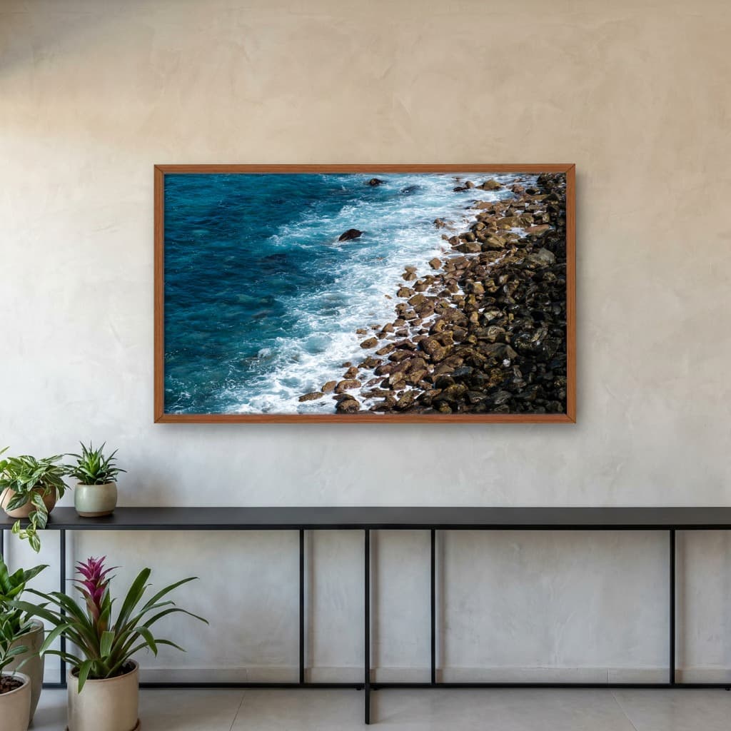 Quadro Decorativo Mar Com Pedras