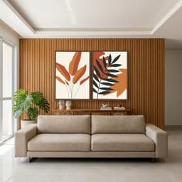 Kit Quadros Decorativos Planta Abstrata