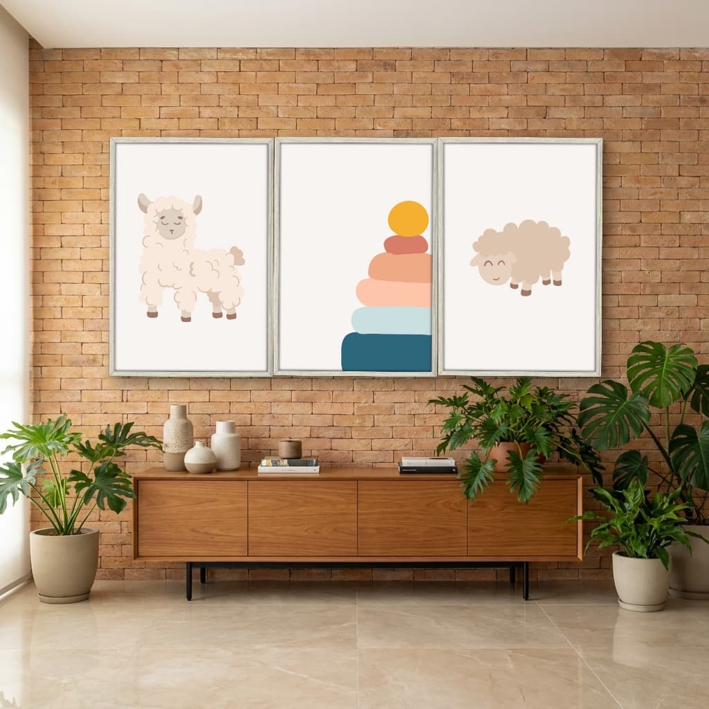 Kit Quadros Decorativos Ovelhas E Peças