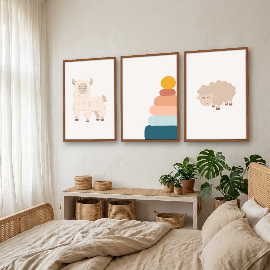 Kit Quadros Decorativos Ovelhas E Peças