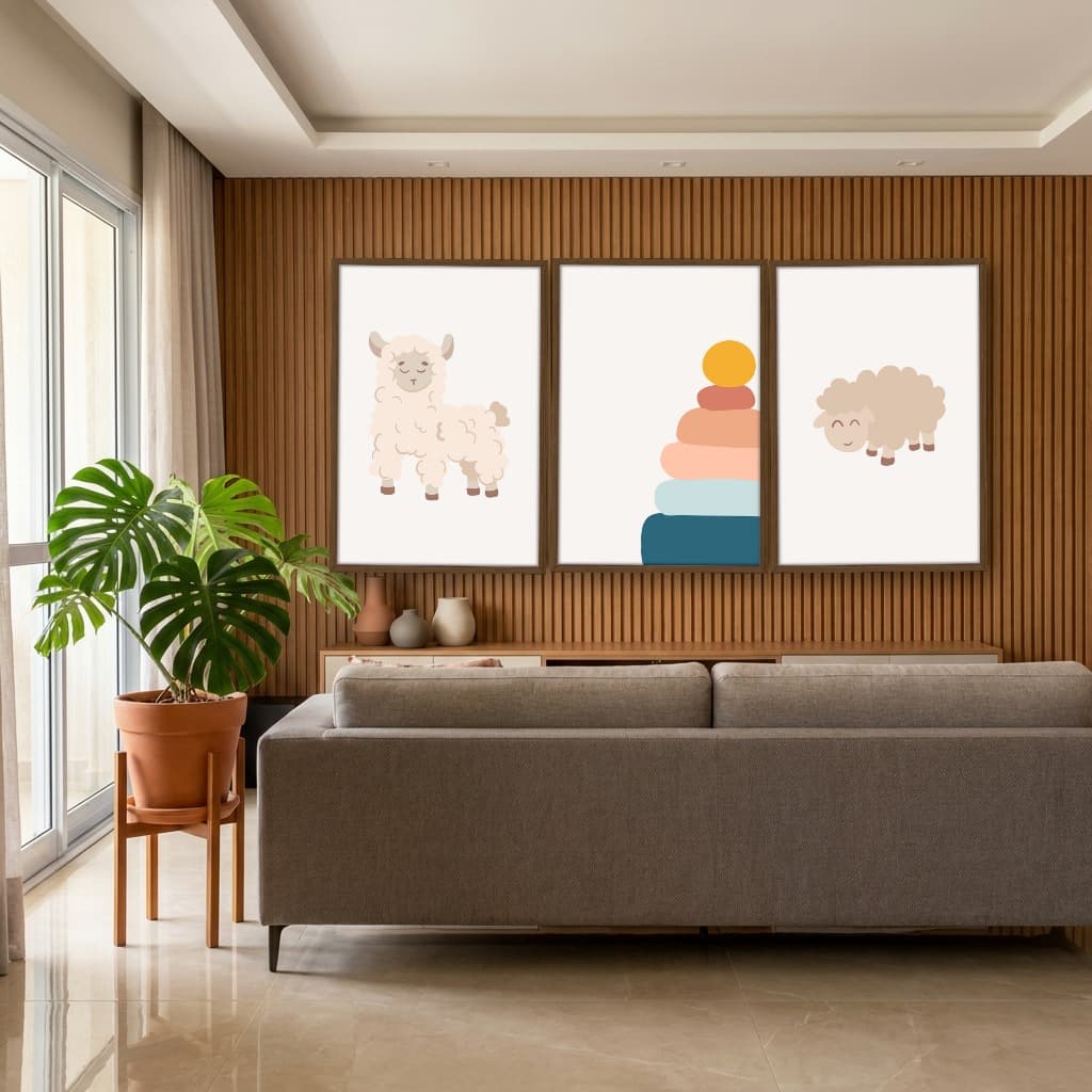 Kit Quadros Decorativos Ovelhas E Peças
